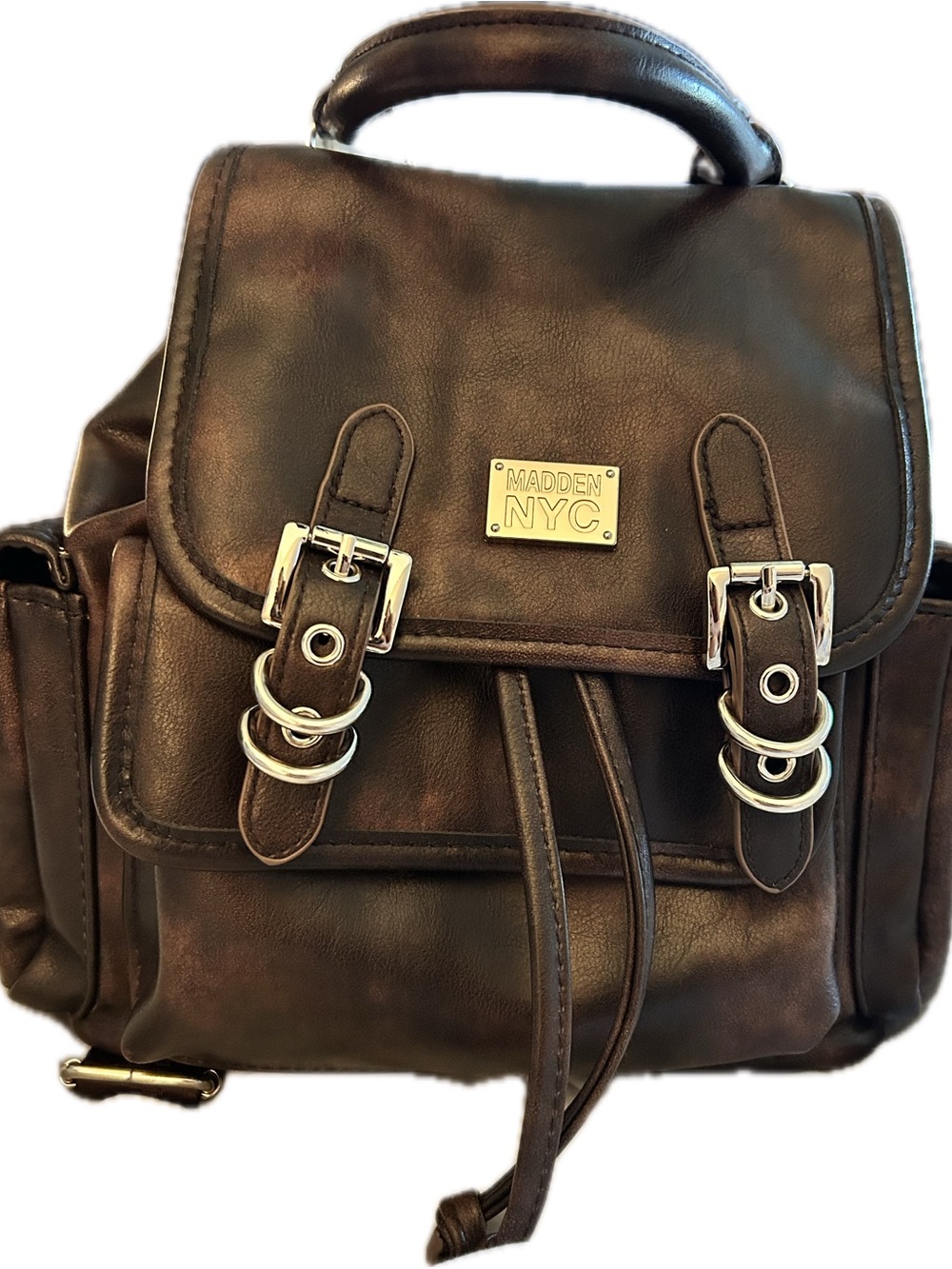 Madden NYC Women’s Dark Brown Leather Backpack